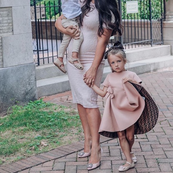 Fendi Other - NWT FENDI Bow Embellished Pleated Neoprene Dress